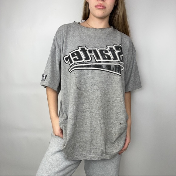 Vintage Grey Starter Logo Tee - Picture 1 of 5